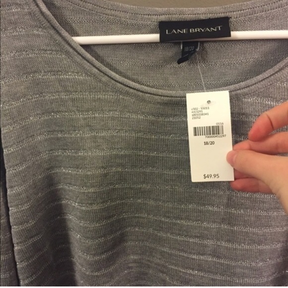 Lane Bryant Metallic Cropped Sweater NWT 18 20 2X Gray Silver Women’s - Picture 4 of 7